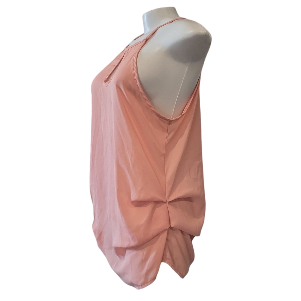 Papaya pink tank top halter neck square neckline flirty fun summer - Picture 8 of 10